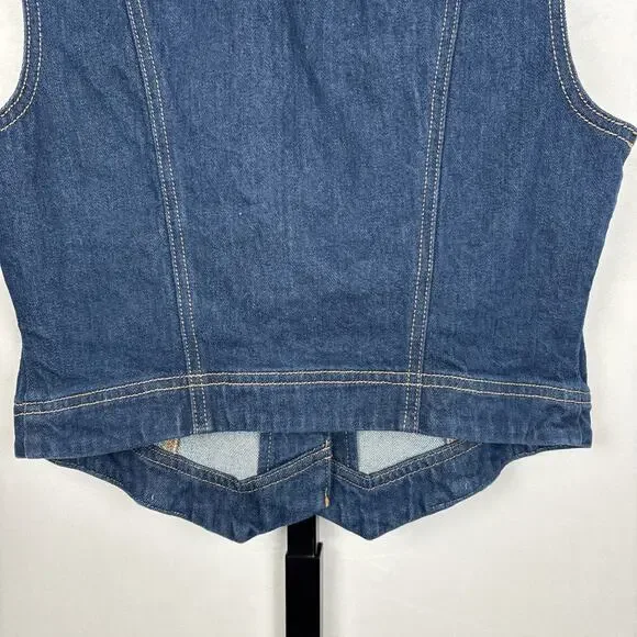 NEW Veronica Beard Valeria Vest Women's Small Blue Denim Buttons Country Cowgirl - Picture 7 of 10